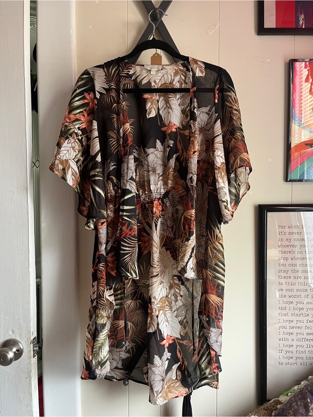 Chenault Floral Top in Brown, Cream, Black